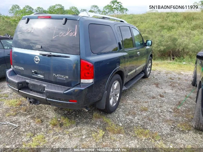 2013 Nissan Armada Platinum VIN: 5N1BA0NF6DN611979 Lot: 40515938