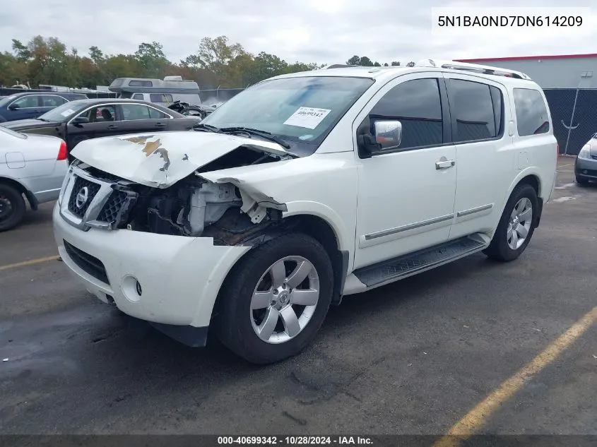 2013 Nissan Armada Sv/Sl/Platinum VIN: 5N1BA0ND7DN614209 Lot: 40699342