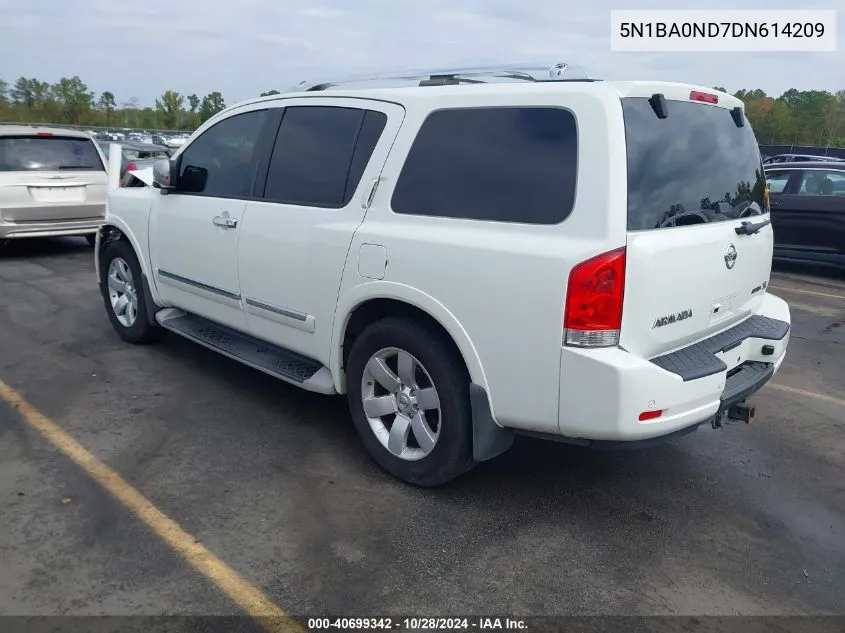 2013 Nissan Armada Sv/Sl/Platinum VIN: 5N1BA0ND7DN614209 Lot: 40699342