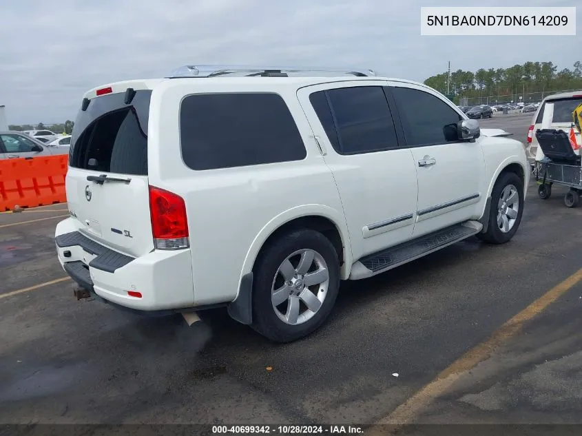 2013 Nissan Armada Sv/Sl/Platinum VIN: 5N1BA0ND7DN614209 Lot: 40699342