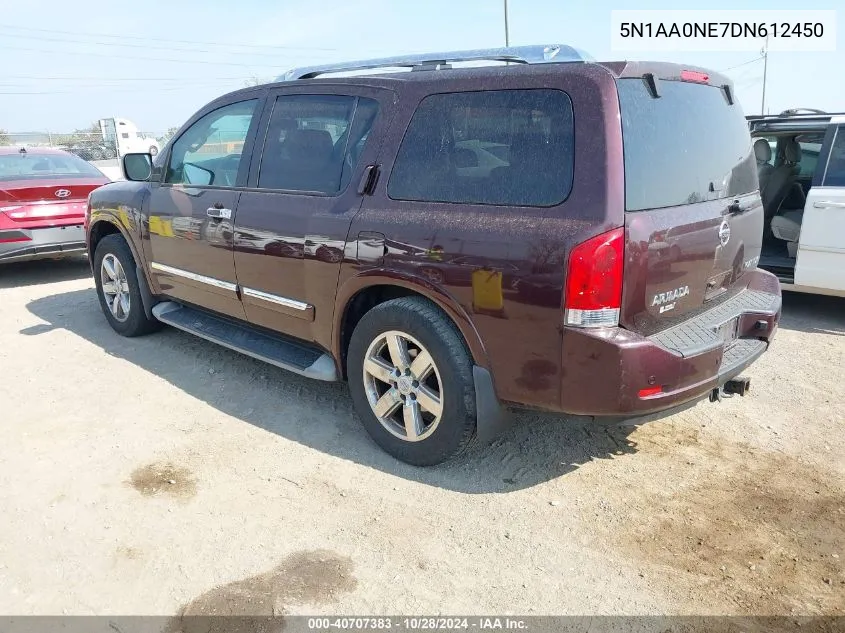 2013 Nissan Armada Platinum VIN: 5N1AA0NE7DN612450 Lot: 40707383