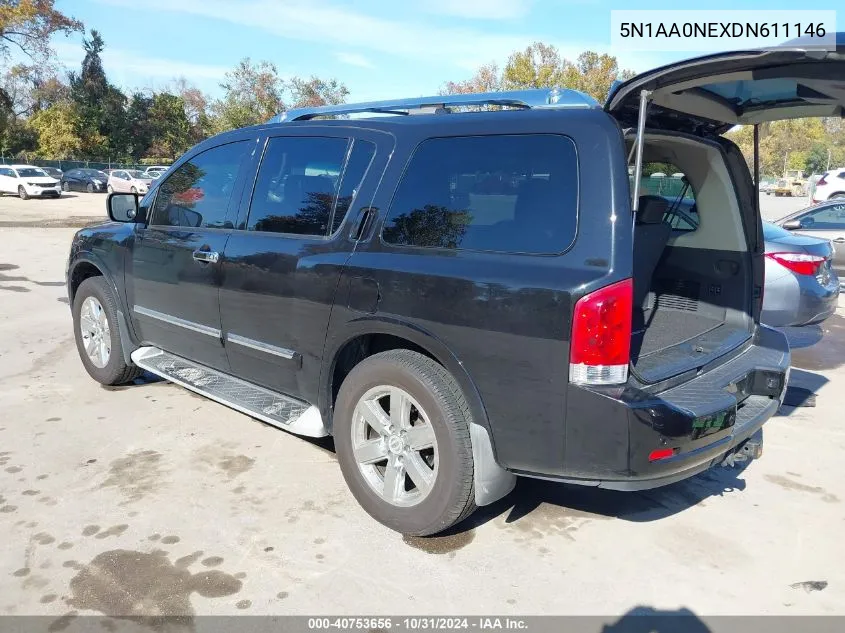 2013 Nissan Armada Platinum VIN: 5N1AA0NEXDN611146 Lot: 40753656