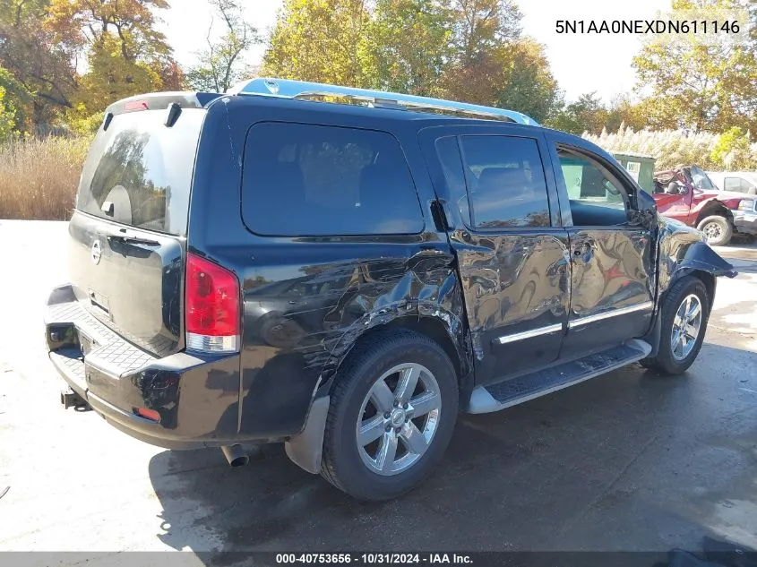 2013 Nissan Armada Platinum VIN: 5N1AA0NEXDN611146 Lot: 40753656