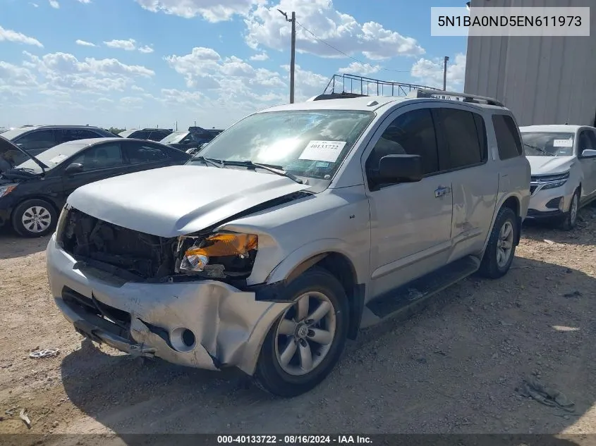 2014 Nissan Armada Sv VIN: 5N1BA0ND5EN611973 Lot: 40133722