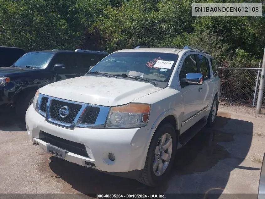 2014 Nissan Armada Sl VIN: 5N1BA0ND0EN612108 Lot: 40305264