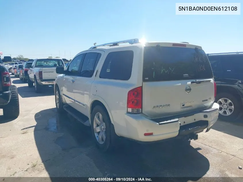 2014 Nissan Armada Sl VIN: 5N1BA0ND0EN612108 Lot: 40305264