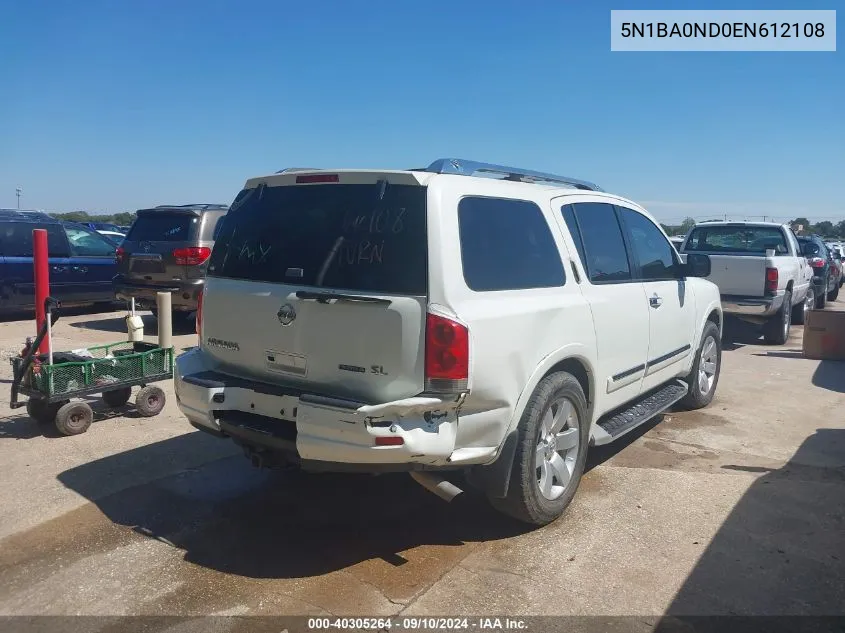 2014 Nissan Armada Sl VIN: 5N1BA0ND0EN612108 Lot: 40305264