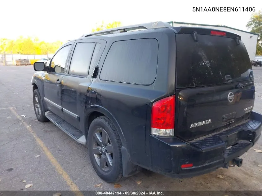 2014 Nissan Armada Platinum VIN: 5N1AA0NE8EN611406 Lot: 40447194