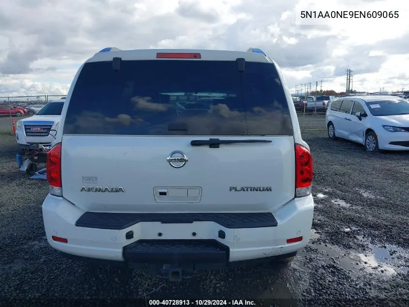 2014 Nissan Armada Platinum VIN: 5N1AA0NE9EN609065 Lot: 40728913