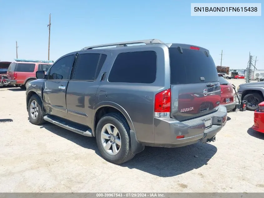 2015 Nissan Armada Sv VIN: 5N1BA0ND1FN615438 Lot: 39967543