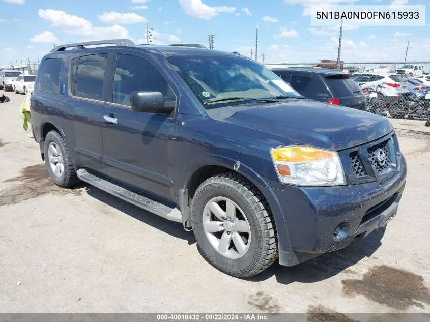 2015 Nissan Armada Sv VIN: 5N1BA0ND0FN615933 Lot: 40018432