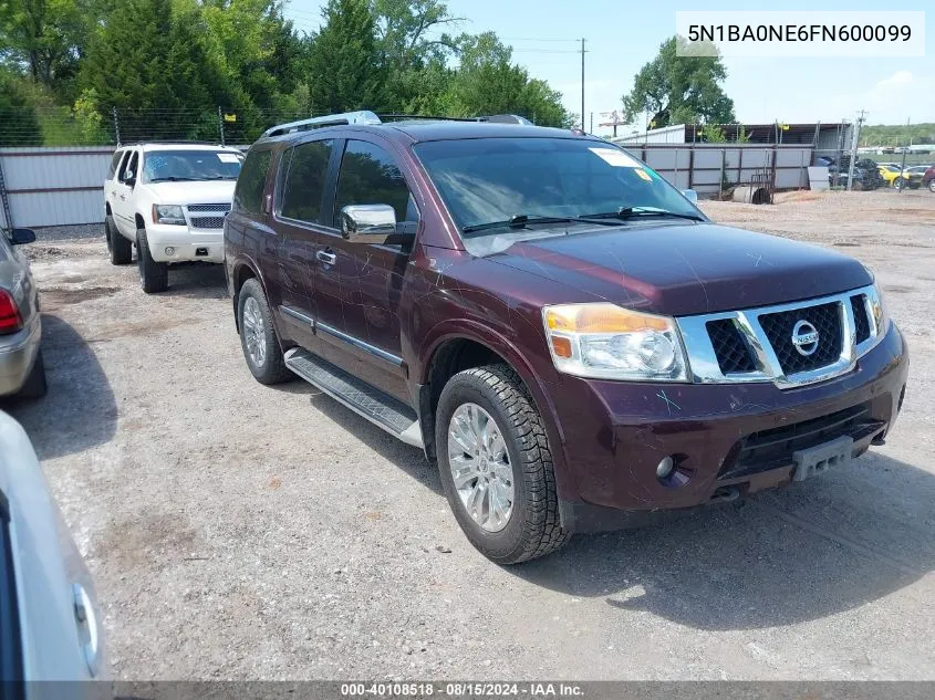 2015 Nissan Armada Platinum VIN: 5N1BA0NE6FN600099 Lot: 40108518