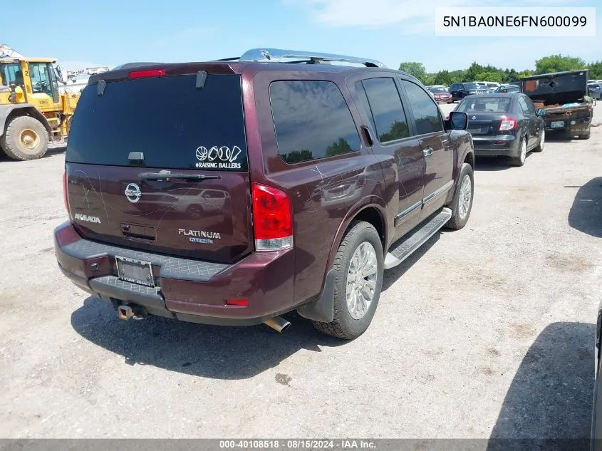 2015 Nissan Armada Platinum VIN: 5N1BA0NE6FN600099 Lot: 40108518