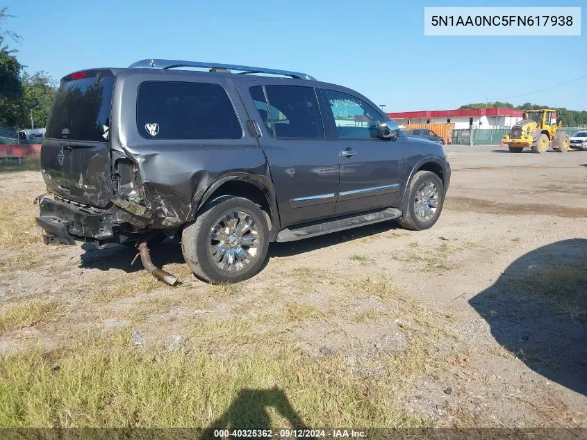 2015 Nissan Armada Platinum VIN: 5N1AA0NC5FN617938 Lot: 40325362