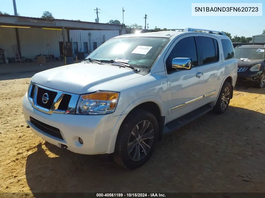 2015 Nissan Armada Sl VIN: 5N1BA0ND3FN620723 Lot: 40561189