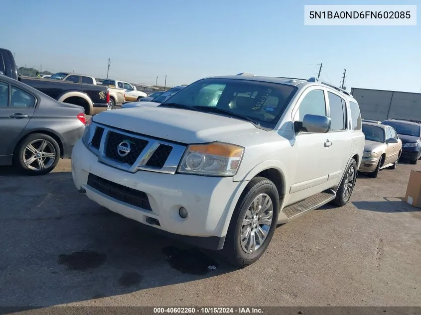 2015 Nissan Armada Platinum VIN: 5N1BA0ND6FN602085 Lot: 40602260