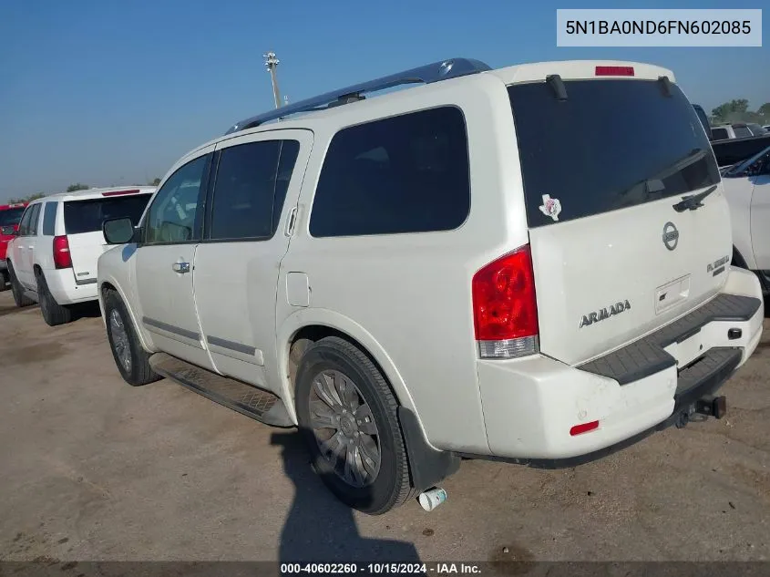 2015 Nissan Armada Platinum VIN: 5N1BA0ND6FN602085 Lot: 40602260