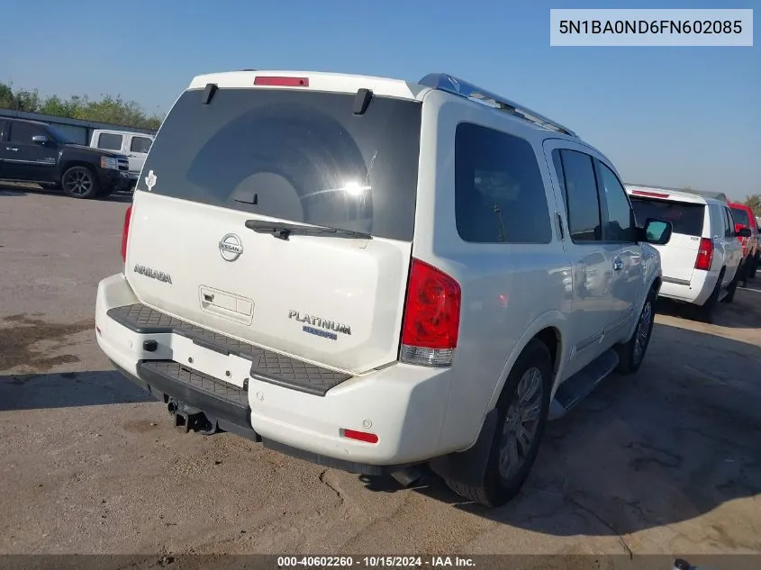 2015 Nissan Armada Platinum VIN: 5N1BA0ND6FN602085 Lot: 40602260