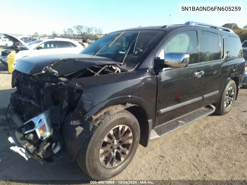 2015 Nissan Armada Sl VIN: 5N1BA0ND6FN605259 Lot: 40676968