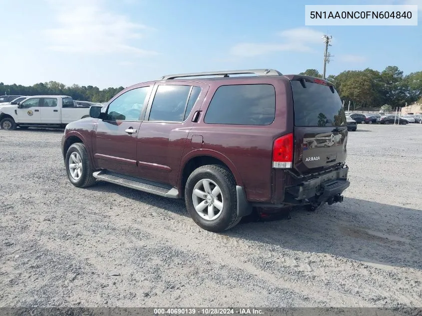 2015 Nissan Armada Sv/Sl/Platinum VIN: 5N1AA0NC0FN604840 Lot: 40690139