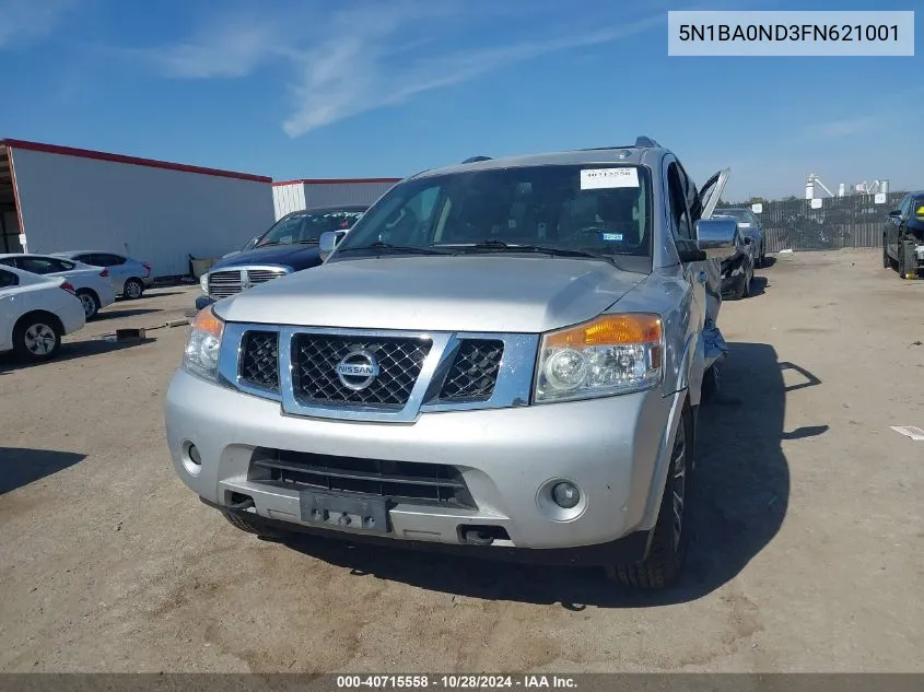 2015 Nissan Armada Sl VIN: 5N1BA0ND3FN621001 Lot: 40715558