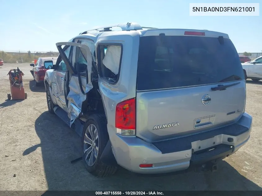 2015 Nissan Armada Sl VIN: 5N1BA0ND3FN621001 Lot: 40715558