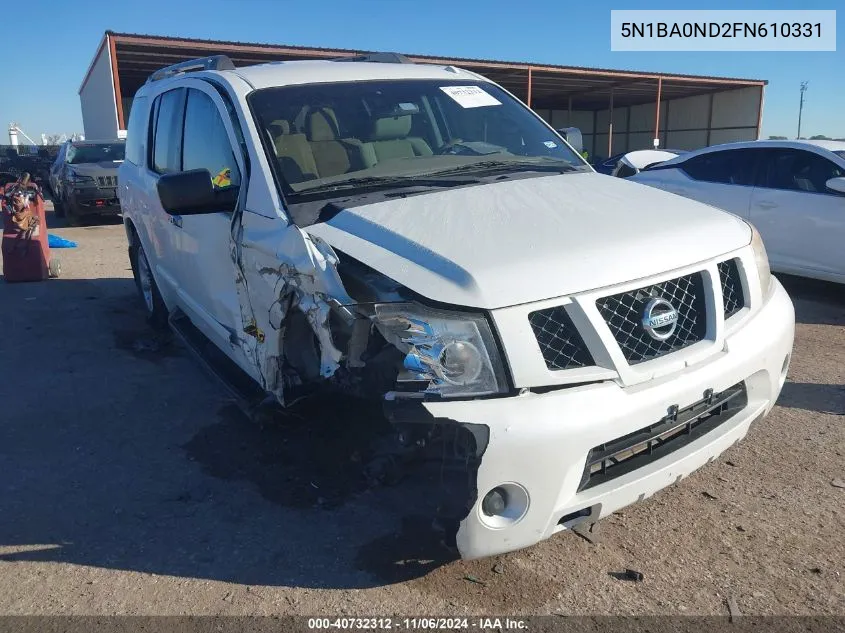 2015 Nissan Armada Sv VIN: 5N1BA0ND2FN610331 Lot: 40732312