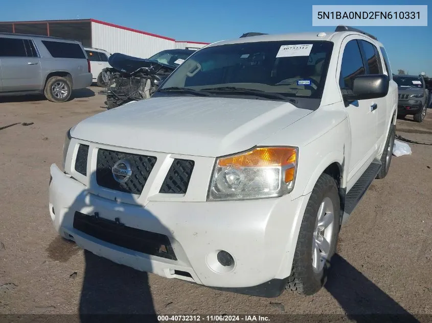 2015 Nissan Armada Sv VIN: 5N1BA0ND2FN610331 Lot: 40732312