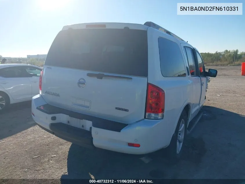 2015 Nissan Armada Sv VIN: 5N1BA0ND2FN610331 Lot: 40732312