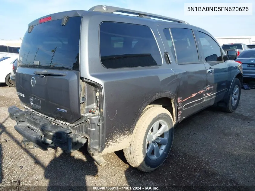 2015 Nissan Armada Sv VIN: 5N1BA0ND5FN620626 Lot: 40755913