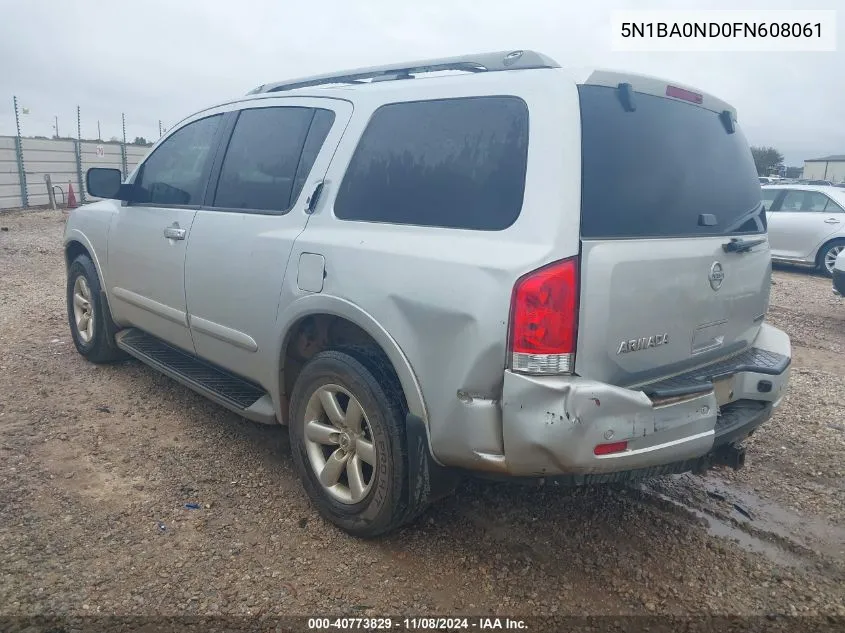 2015 Nissan Armada Sv VIN: 5N1BA0ND0FN608061 Lot: 40773829