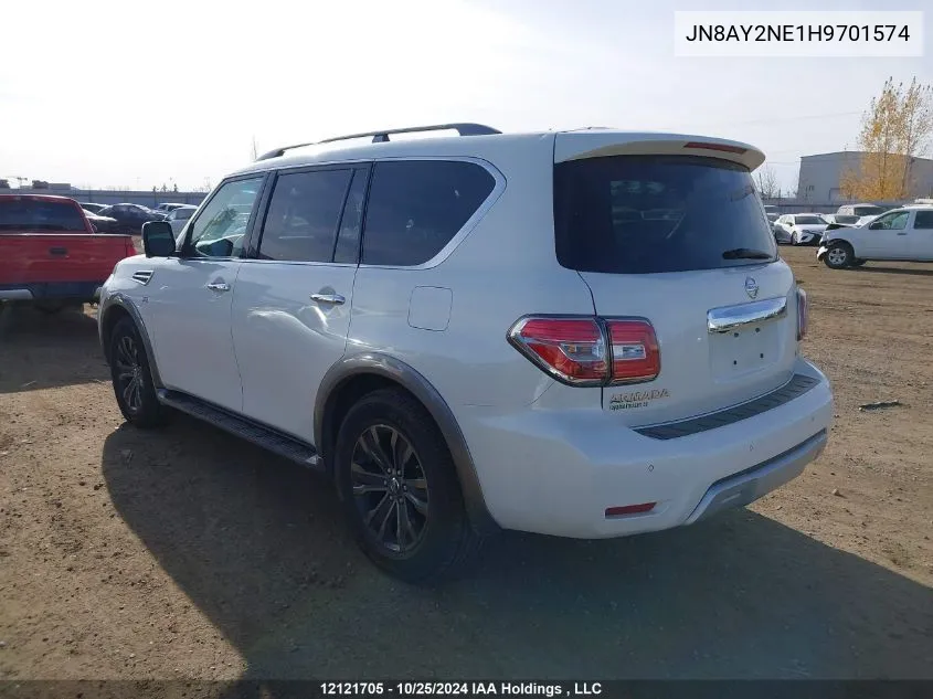 2017 Nissan Armada VIN: JN8AY2NE1H9701574 Lot: 12121705