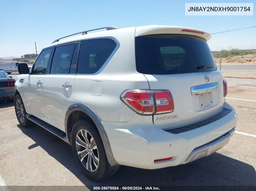 2017 Nissan Armada Sl VIN: JN8AY2NDXH9001754 Lot: 39579584