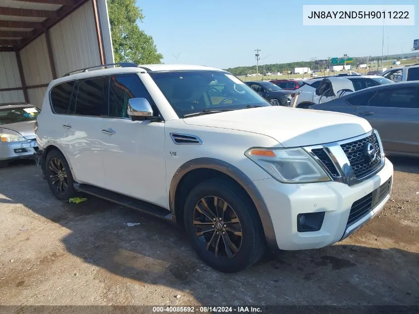 2017 Nissan Armada Platinum VIN: JN8AY2ND5H9011222 Lot: 40085692