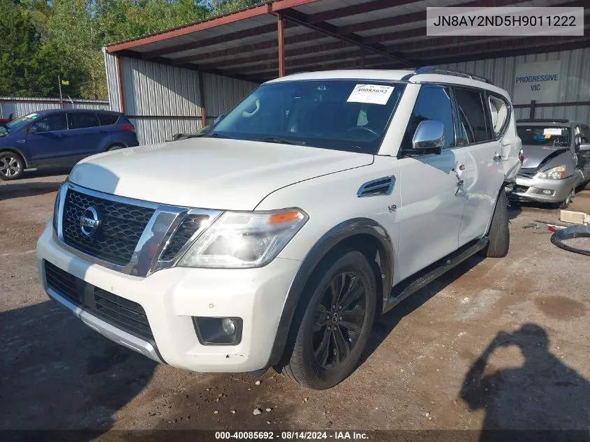 2017 Nissan Armada Platinum VIN: JN8AY2ND5H9011222 Lot: 40085692