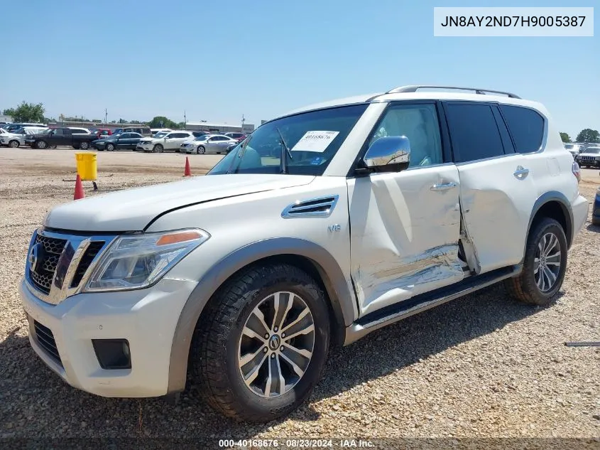 2017 Nissan Armada Sl VIN: JN8AY2ND7H9005387 Lot: 40168676