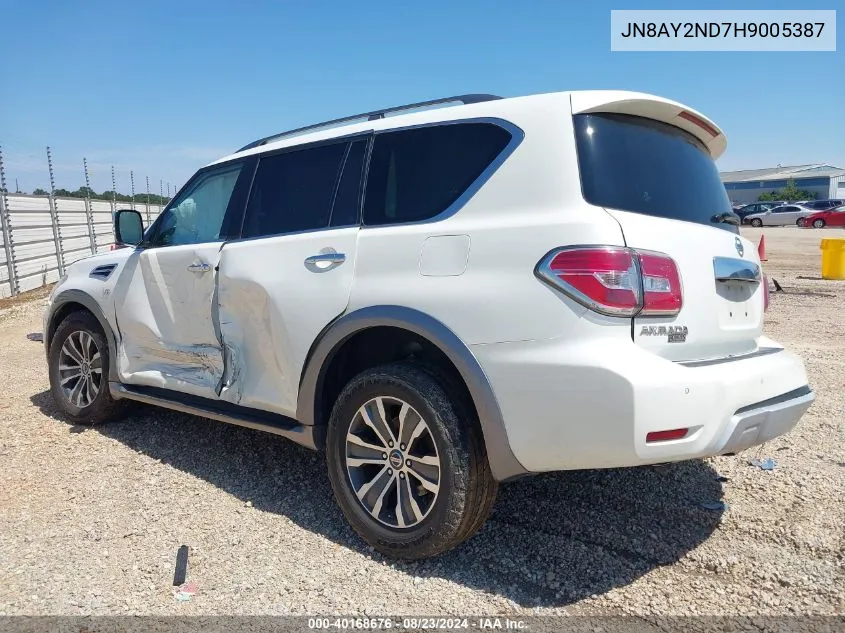 2017 Nissan Armada Sl VIN: JN8AY2ND7H9005387 Lot: 40168676