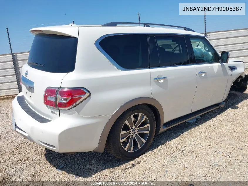 2017 Nissan Armada Sl VIN: JN8AY2ND7H9005387 Lot: 40168676