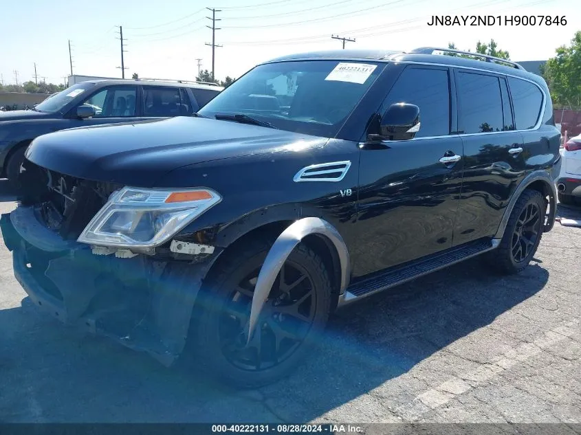 2017 Nissan Armada Sv VIN: JN8AY2ND1H9007846 Lot: 40222131