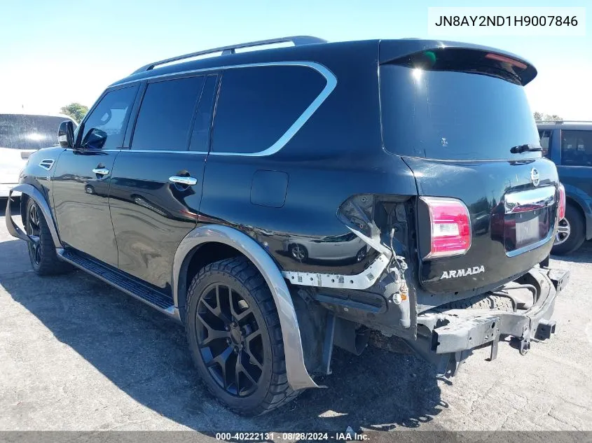 2017 Nissan Armada Sv VIN: JN8AY2ND1H9007846 Lot: 40222131