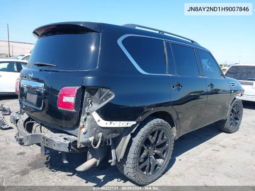 2017 Nissan Armada Sv VIN: JN8AY2ND1H9007846 Lot: 40222131