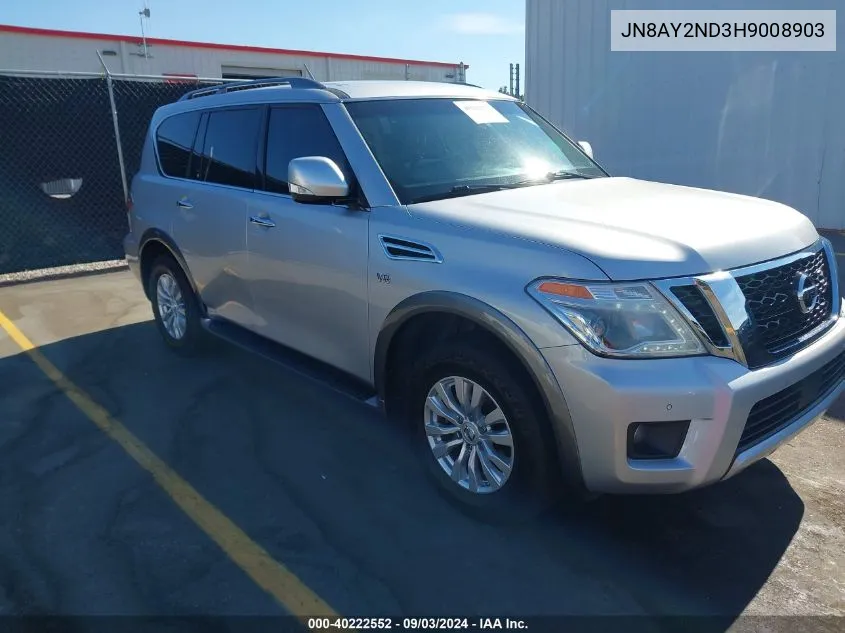 2017 Nissan Armada Sv VIN: JN8AY2ND3H9008903 Lot: 40222552