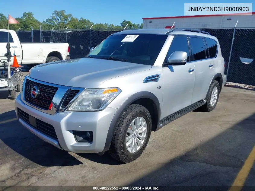 JN8AY2ND3H9008903 2017 Nissan Armada Sv