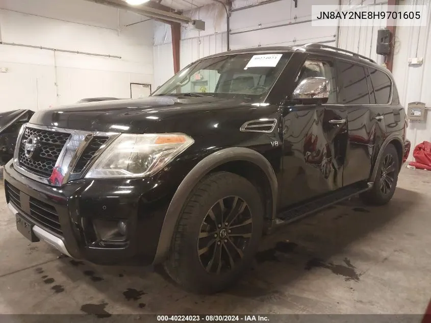 2017 Nissan Armada Platinum VIN: JN8AY2NE8H9701605 Lot: 40224023