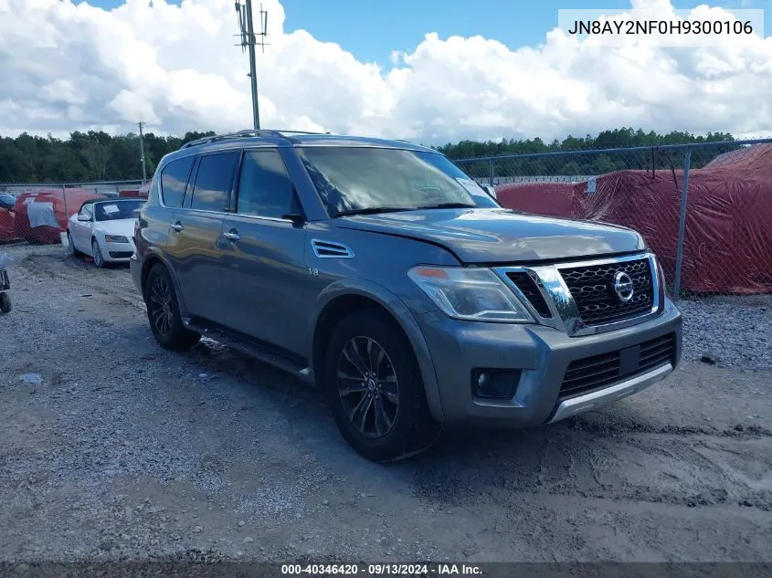 2017 Nissan Armada Platinum VIN: JN8AY2NF0H9300106 Lot: 40346420