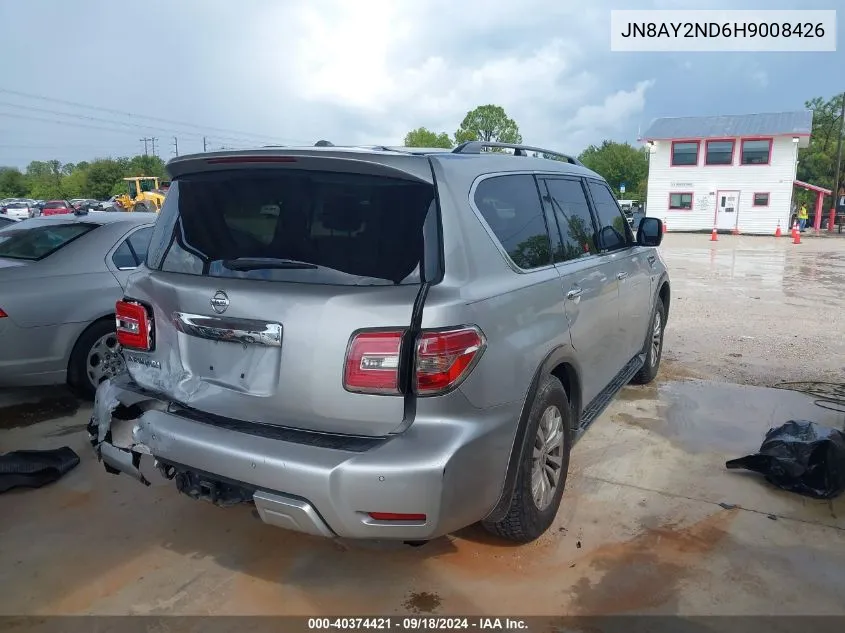 2017 Nissan Armada Sv VIN: JN8AY2ND6H9008426 Lot: 40374421