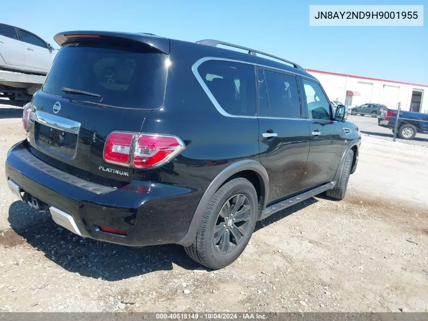 2017 Nissan Armada Platinum VIN: JN8AY2ND9H9001955 Lot: 40518149