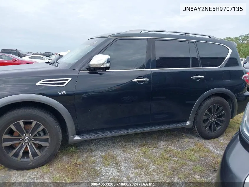 2017 Nissan Armada Platinum VIN: JN8AY2NE5H9707135 Lot: 40533205