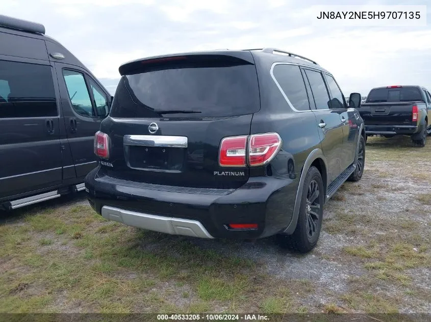 2017 Nissan Armada Platinum VIN: JN8AY2NE5H9707135 Lot: 40533205