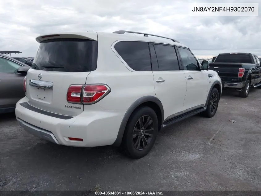 2017 Nissan Armada Platinum VIN: JN8AY2NF4H9302070 Lot: 40534881